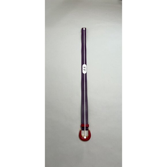 Baltei Studio Belt in Purple Leather Red Buckle main image 3